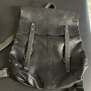 Elk Black Leather Backpack Like New